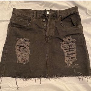 Ripped up jean skirt